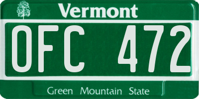 VT license plate OFC472