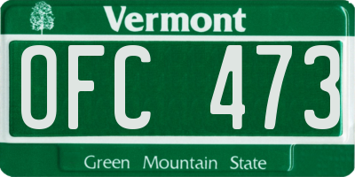 VT license plate OFC473