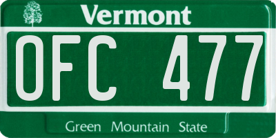 VT license plate OFC477