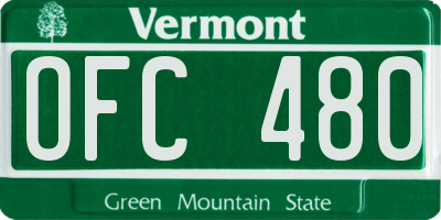 VT license plate OFC480