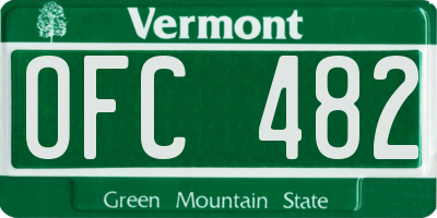 VT license plate OFC482