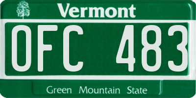 VT license plate OFC483