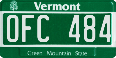 VT license plate OFC484