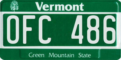 VT license plate OFC486