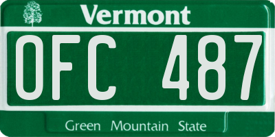 VT license plate OFC487