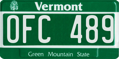 VT license plate OFC489