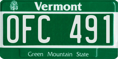 VT license plate OFC491