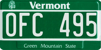 VT license plate OFC495