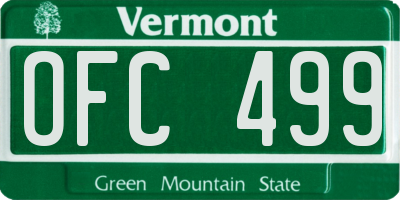 VT license plate OFC499