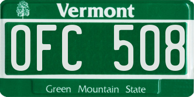 VT license plate OFC508