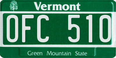 VT license plate OFC510