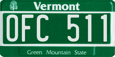 VT license plate OFC511