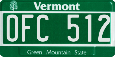 VT license plate OFC512