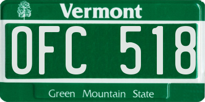 VT license plate OFC518