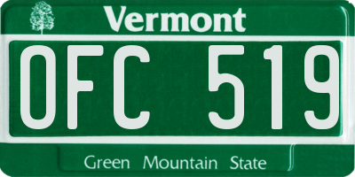 VT license plate OFC519