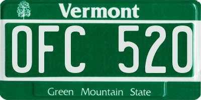 VT license plate OFC520