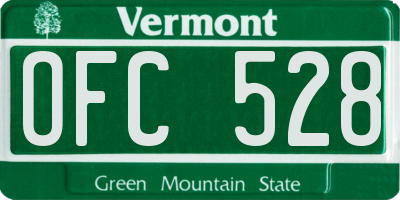 VT license plate OFC528