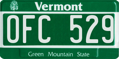 VT license plate OFC529