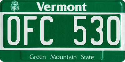 VT license plate OFC530