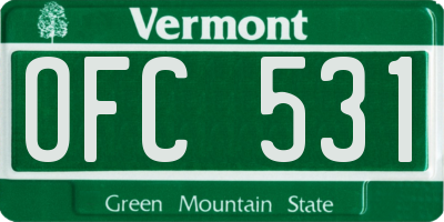 VT license plate OFC531