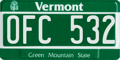VT license plate OFC532