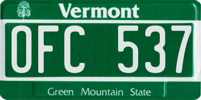VT license plate OFC537