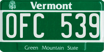 VT license plate OFC539