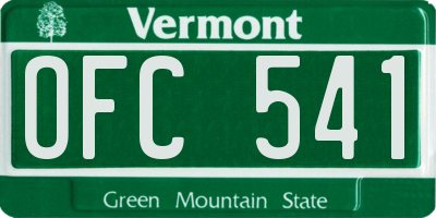 VT license plate OFC541