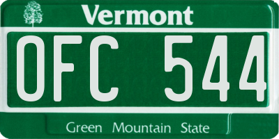 VT license plate OFC544