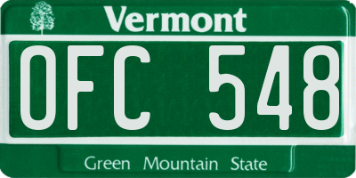 VT license plate OFC548