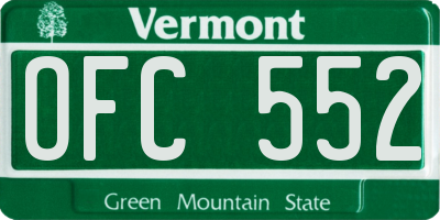 VT license plate OFC552