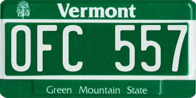 VT license plate OFC557