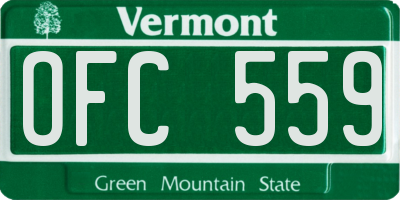 VT license plate OFC559