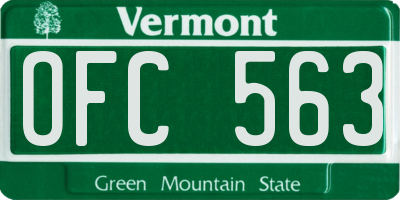 VT license plate OFC563