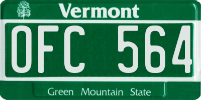 VT license plate OFC564