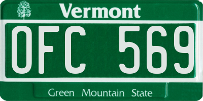 VT license plate OFC569