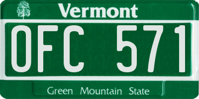 VT license plate OFC571