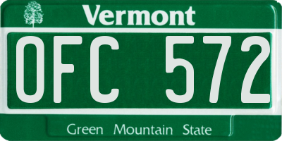VT license plate OFC572