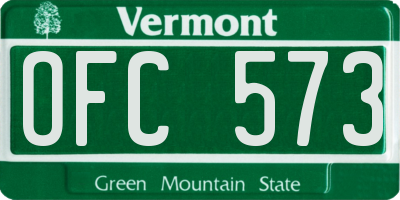 VT license plate OFC573