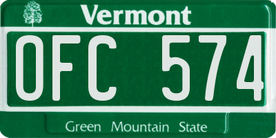 VT license plate OFC574