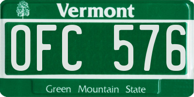VT license plate OFC576