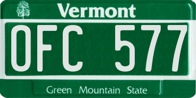 VT license plate OFC577