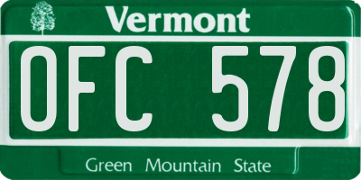 VT license plate OFC578