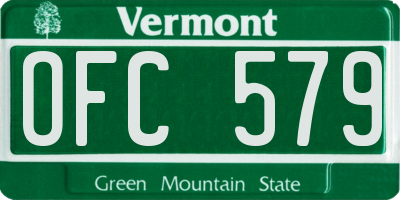 VT license plate OFC579