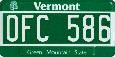 VT license plate OFC586