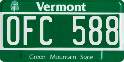 VT license plate OFC588