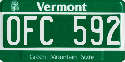 VT license plate OFC592