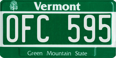 VT license plate OFC595