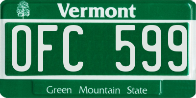 VT license plate OFC599