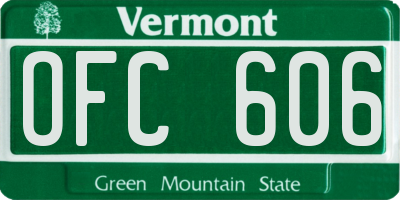 VT license plate OFC606